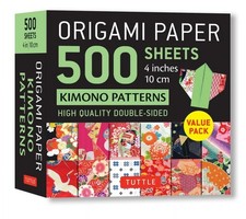 Double-Sided Origami Paper Colorful Japanese Kimono Patterns 500 Sheets