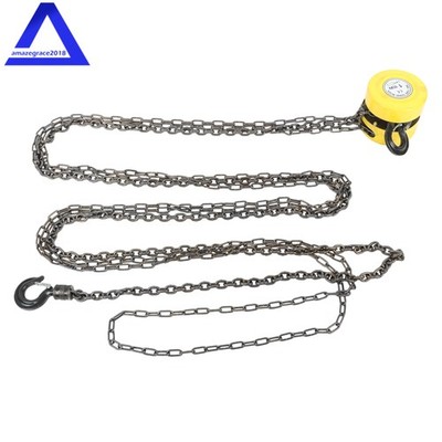 Yellow Manual Hand Chain Hoist, 1 Ton/2200lb Capacity Chain Block, 15ft Lift