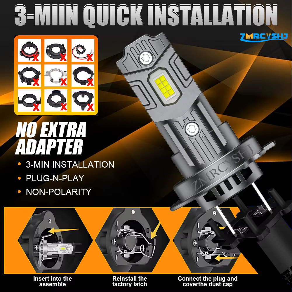 Kit Lampadine LED H7 H4 H1  9005 9006 Canbus 12V 1600000LM Fari Auto - Miniatura 7
