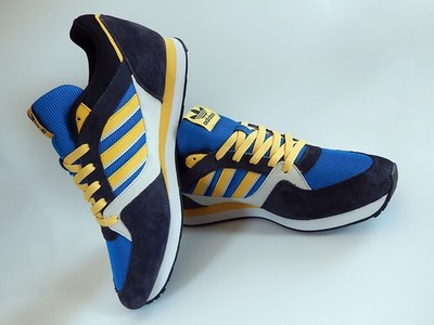 VTG Adidas Originals ZX 100 blue & yellow shoes Men's sz 10.5