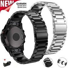 Quick Fit Titanium Metal Band Strap For Garmin Fenix 8 E 7 7X 6 6X 3HR 5 5X Epix