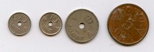 NORWAY COLLECTION OF 4 COINS, 1927,1940,1951,1955