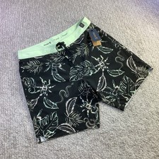 Roark Passage Primo Tropakill Boardshorts Black Mint Green Mens Size 32 NWT