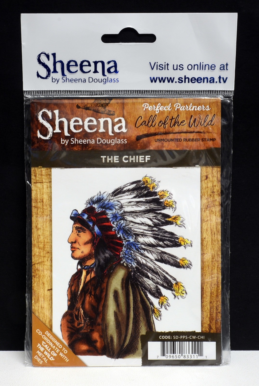 Sheena Douglass Call Of The Wild Native American Indian Chief Rubber Stamp