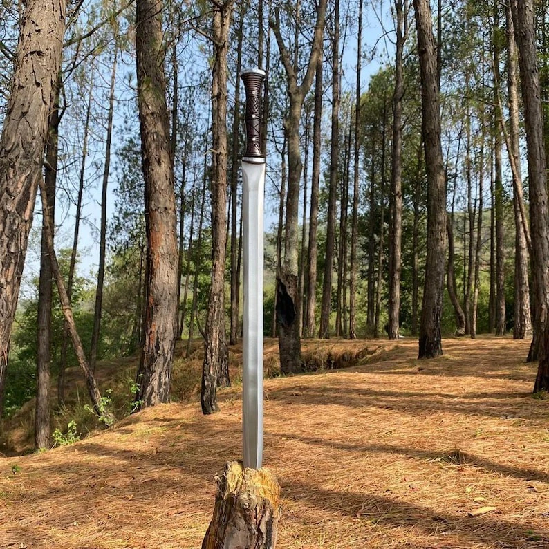 Custom Handmade Carbon Steel Blade Tactical Viking Sword | Hunting Sword Camping - Image 3 of 4