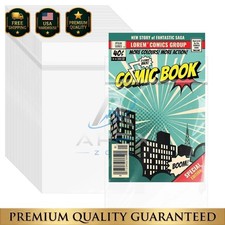 100 Pack Resealable Current Size Comic Book Bags , Plastic Comic Sleeves for CGC