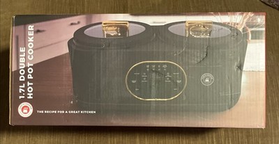 CHEF'S COUNTER 1.7L DOUBLE HOT POT COOKER BLACK/BRASS  IN COLOR BRAND NEW IN BOX