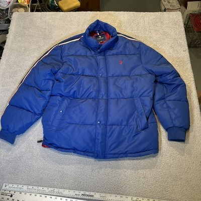 U.S. Polo Assn. USPA Varsity Bomber Puffer Blue Jacket Coat Size XL Gorgeous