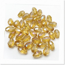 50 Crystal AB Teardrop Spacer Beads for Jewelry Making