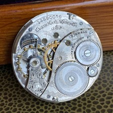 1910 Elgin Grade 314 12S 15J Hunting Case Pocket Watch Movement PARTS / REPAIR
