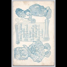 Antique Postcard Humor Put-in-Bay Ohio 1916 Funny Gnome Cartoon