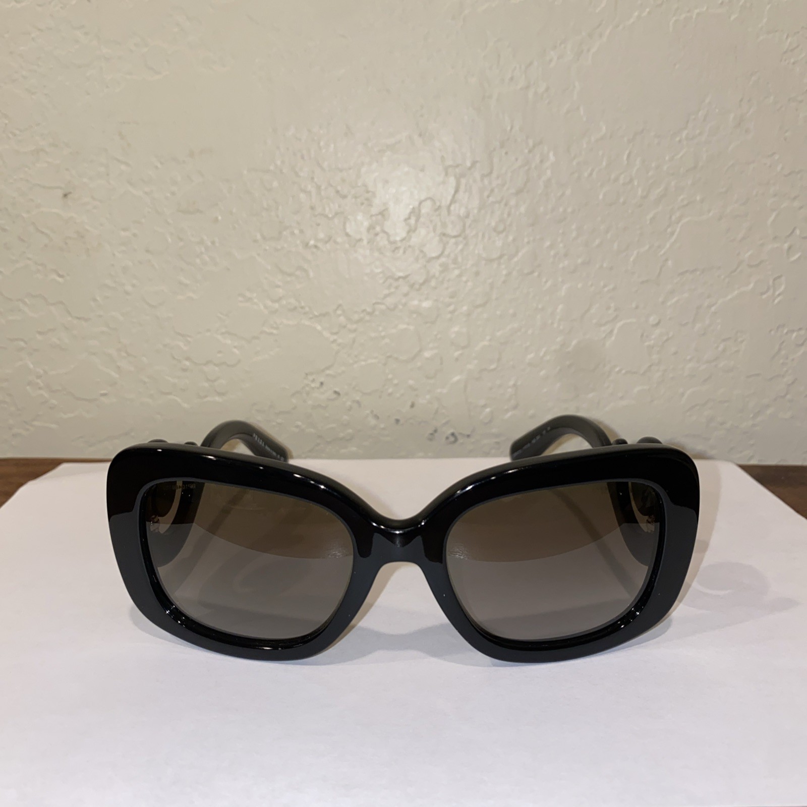 Prada SPR 270 54 19 Baroque Rectangle Sunglasses Black image 3