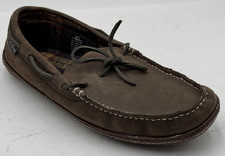 L.L. Bean Handsewn Mens Moccasin 11M Brown Leather Flannel-Lined Slippers 212164