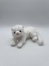 Ty Beanie Baby Bianca Cat Plush white Lying Down Stuffed Animal Toy 2004