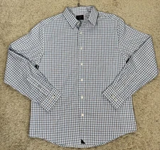 Untuckit Men’s Duras Performance Slim Fit Button Up Shirt Blue Check Size L Work