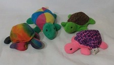 Lote de 4 Peluche Tortuga Marina Juguete Criatura Oceánica