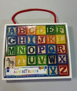 Horizon Group Wooden Alphabet Blocks - 26 Count Set - Educational ABC Toy NEW