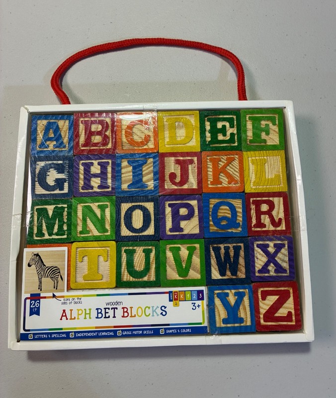 Horizon Group Wooden Alphabet Blocks - 26 Count Set - Educational ABC Toy NEW