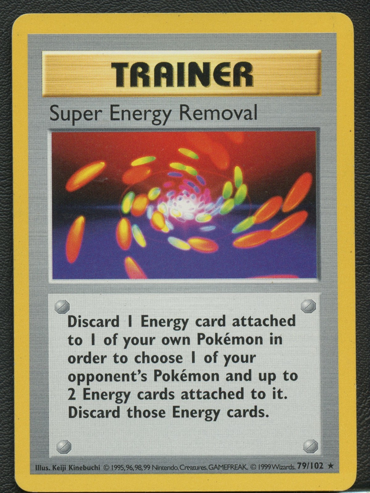 1999 Mint WOTC 79/102 Shadowless Super Energy Removal Rare Pokemon Card