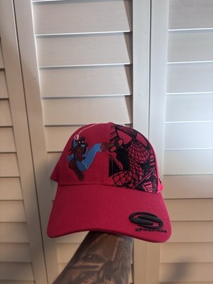  Spider-Man Marvel Universal Studios Red Cap Embroidered Vintage Hat 