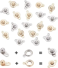 20 Sets 2 Colors Snap Button Clasps Closure Fastener Clasp Ball & Socket Snap fo