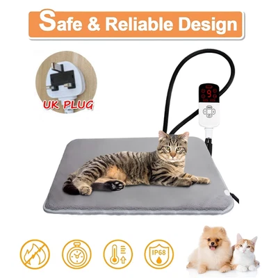 WARMFAY Adjustable Electric Pet Heating Pad Heater Warmer Mat Bed Blanket For Dog Cat
