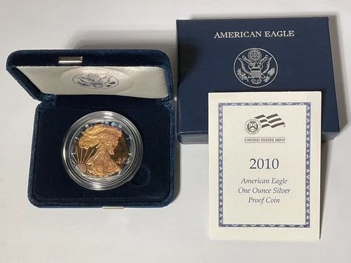 2010 American 1oz Silver Eagle AMAZING Bullseye 🎯 🌈 Toning Toned Toner PROOF