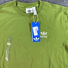 Adidas T-Shirt Mens Small Lime Green Originals Trefoil Logo Cotton NWT New