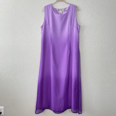 Vintage Victoria Holley Maxi Dress 18W Ombre Side Slits Resort Vacation Whimsi
