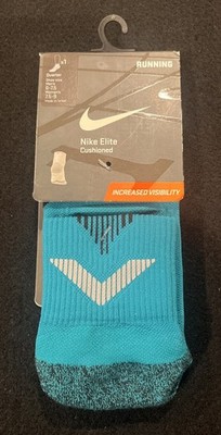Nike Elite Cushioned Running Socks Men's Size 6-7.5 Women's Size 7.5-9 Quarter