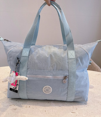 NWT Kipling Art Medium Tote Bag in Blue Extra Large Size light weight duffel