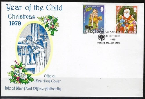 1¢ WONDER'S ~ ISLE OF MAN FDC YEAR OF THE CHILD CHRISTMAS 1979 C/S - F179