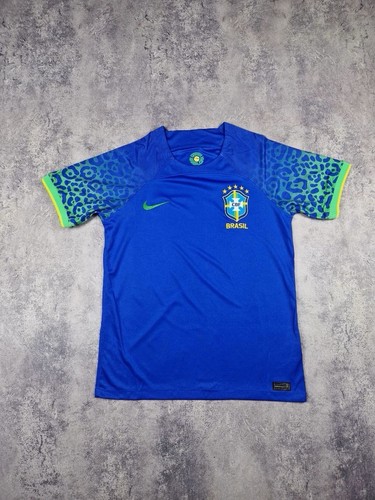 Nike Brasilien Fußball Trikot Vintage 2022-23 Away Blau Football Shirt Größe M - Bild 1 von 10