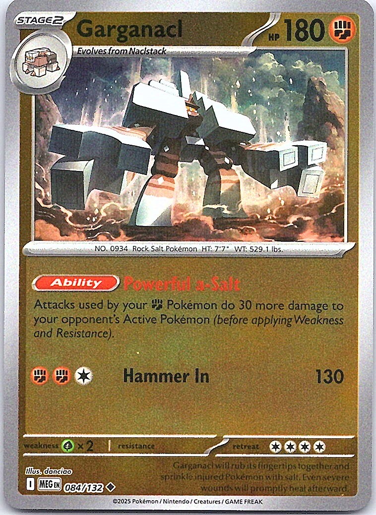 Garganacl - Reverse Holo Uncommon ME01: Mega Evolution 084/132 NM