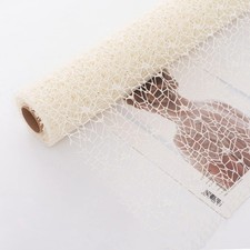 Korean Jacquard Net Mesh Openwork Floral Wrapping Paper 1 Roll Florist Suppli...