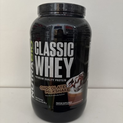 NUTRABIO CLASSIC WHEY PROTEIN  CHOCOLATE MILK SHAKE , 2 lbs,6G BCAA,25G Protein 