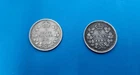 2 Canadian Silver 5 Cents  King George V 1917  Qeen Victoria  1892