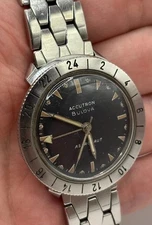Vintage Bulova Accutron Astronaut M3 214 GMT Watch New Battery