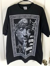 Y2K Tupac 2Pac Makaveli Only God Can Judge Me T-Shirt Mens XL Hip Hop Rap Tee