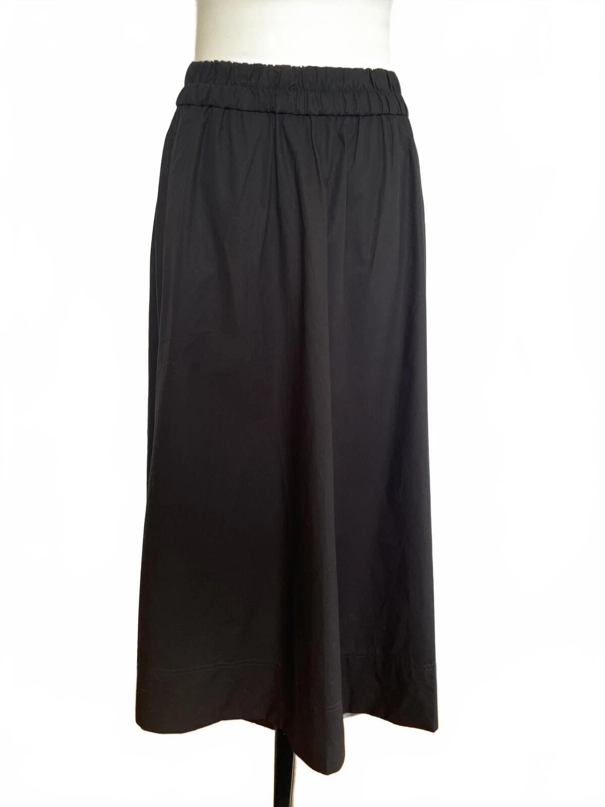 Madewell Black A-line Midi Skirt Poplin Small New With Tags