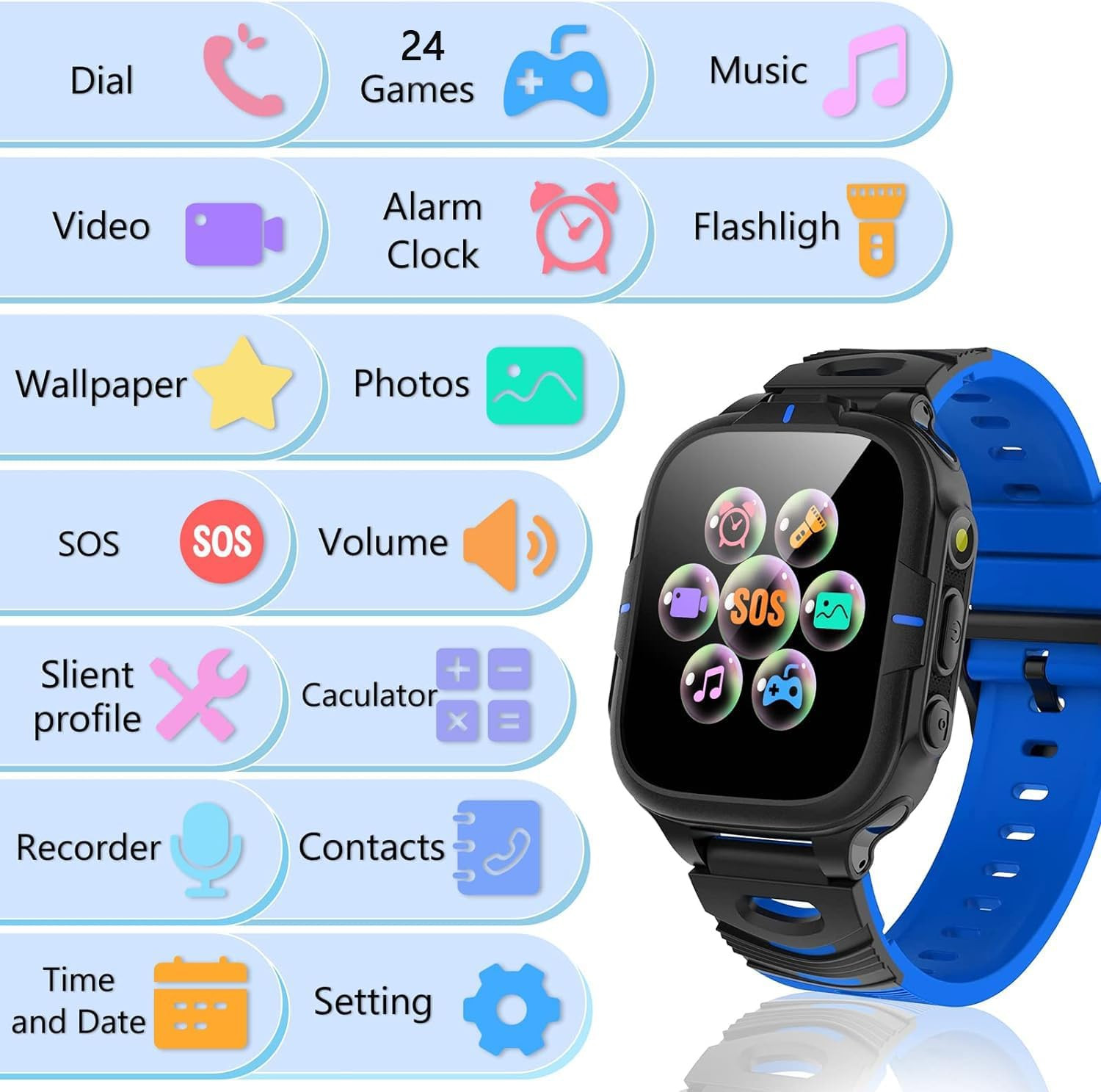 Orologio Smartwatch Bambini Con 24 Giochi, Smartwatch Bambini Telefono per Ragaz foto 4