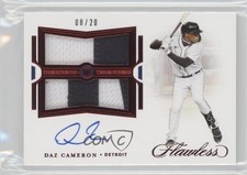 2021 Panini Flawless Rookie Ruby /20 Daz Cameron #RDPA-DC Dual Patch Auto 17ac
