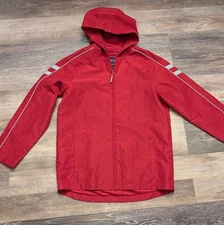 Cherokee XL Red Hooded Lined Rain Jacket Coat Zip Front Quality