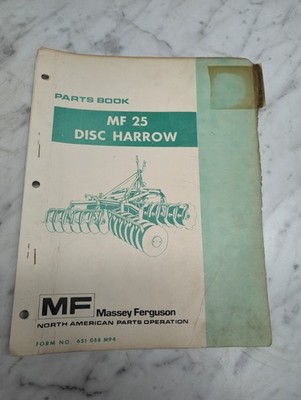 MASSEY FERGUSON MF 25 DISC HARROW FORM NO. 651 058 M94 PARTS BOOK MANUAL LIST