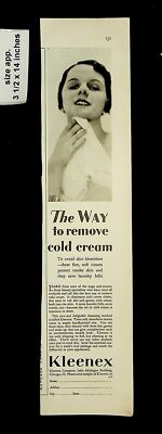 1928 Kleenex Way to Remove Cold Cream Vintage Print Ad 17043
