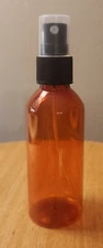 12 Pack Amber 3 oz Plastic Spray Bottles – Black Nozzle – New