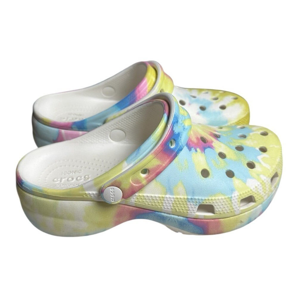 PANTOFOLA D’ORO Zoccoli slip on CROCS donna iconici colorati grossi plateau tinta unita taglia 7