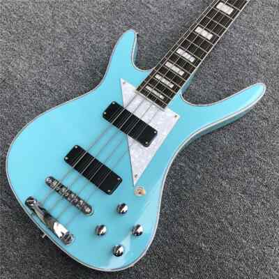 12 Strings Light Green Electric Bass Guitar Pearl Block Inlay Chrome Hardware