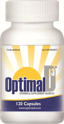 Optimal D3 | Vitamin D3 50,000 IU | 120 Capsules |  FREE SHIPPING