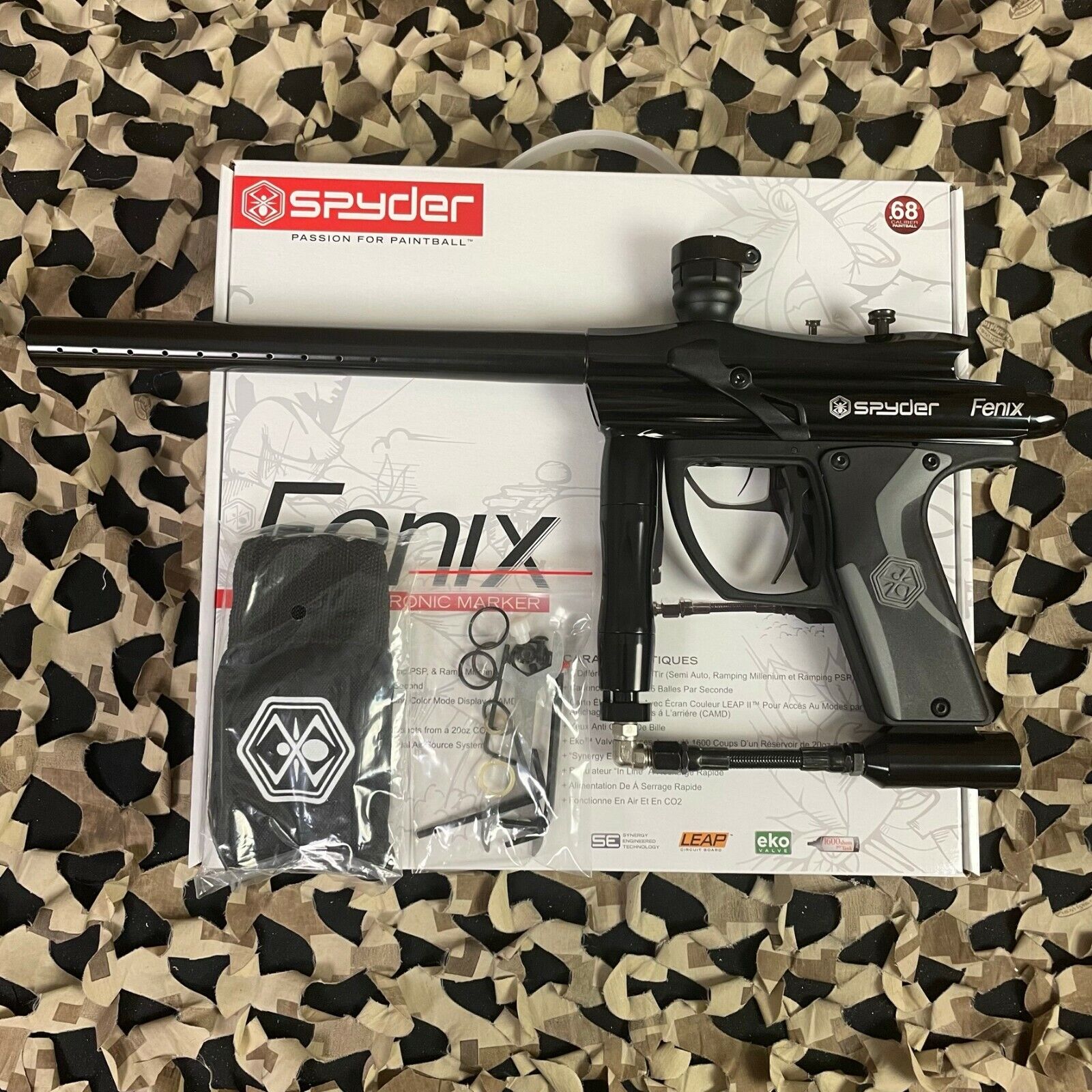 NEW Kingman Spyder Fenix Electronic Paintball Gun - Gloss Black
